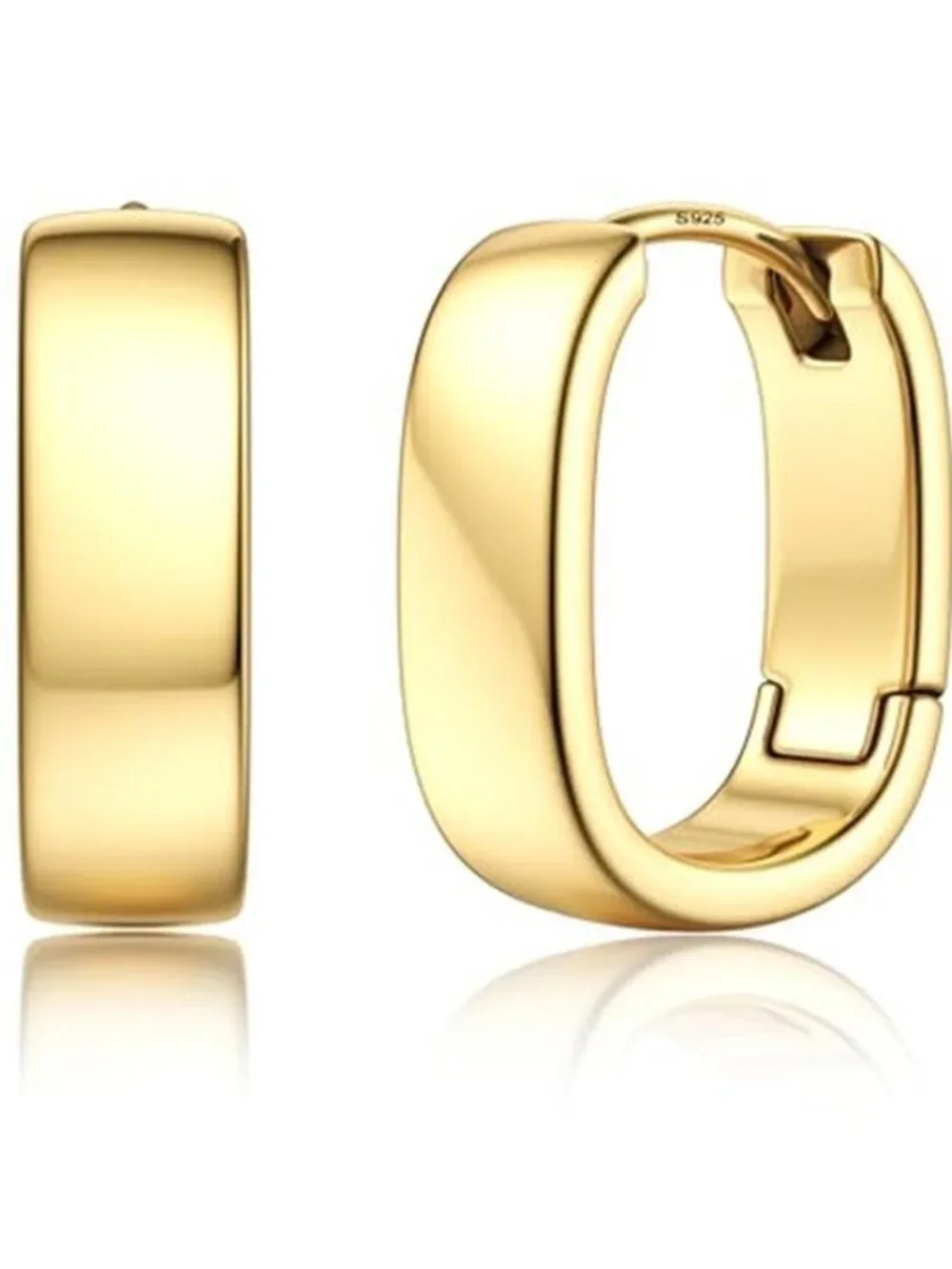 925 Sterling Silver Earrings for Women 14K Gold Filled Small Chunky